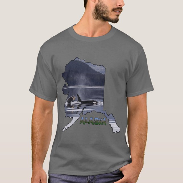 Alaska Orca Whales T Shirt (Framsida)