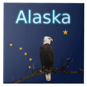 Alaska Örn Och Flagga Kakelplatta
