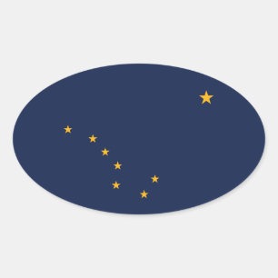 Alaska oval flaggaklistermärke ovalt klistermärke