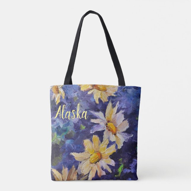 Alaska Pansies Tote Bag med ALASKA Tygkasse (Baksida)