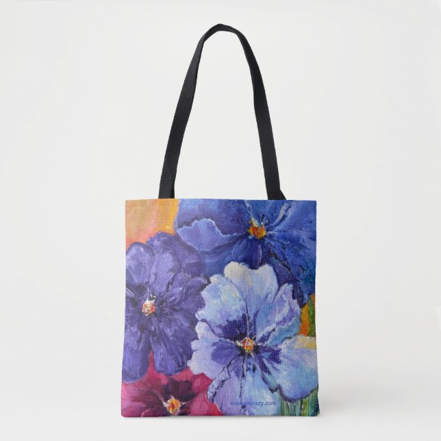 Alaska Pansies Tote Bag Tygkasse (Framsida)