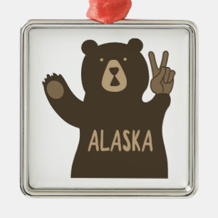 Alaska Peace Bear Julgransprydnad Metall