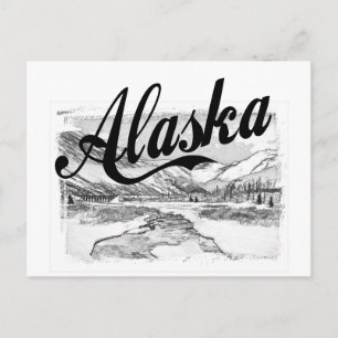 Alaska Pencil Sketch Vykort