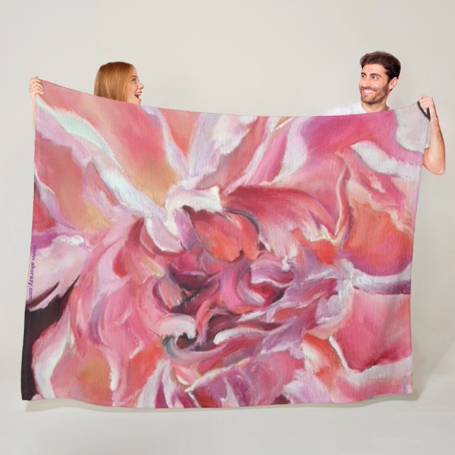 Alaska Peonies Fleece Blanket (På plats)