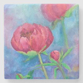 Alaska Peonies Marble Underlägg