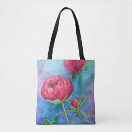 Alaska Peonies Tote Bag Tygkasse