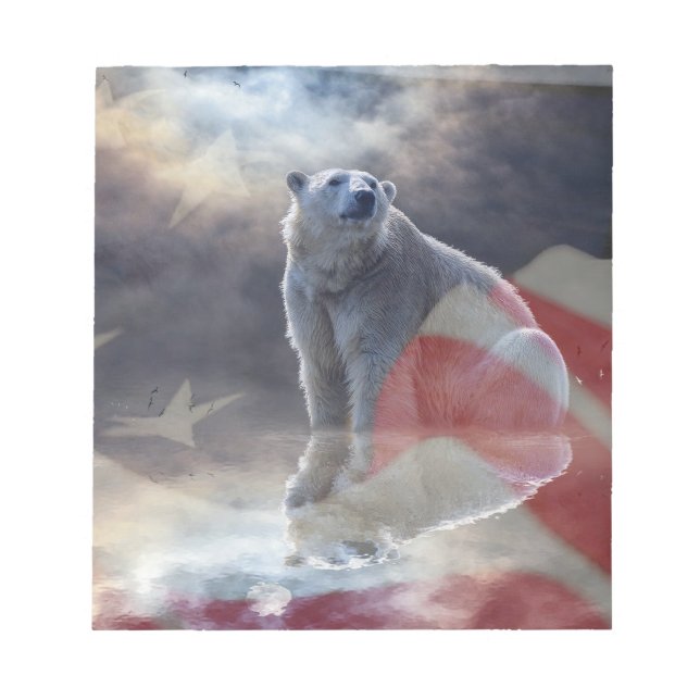 Alaska Polar Bear American Flagga Anteckningsblock (Framsida)