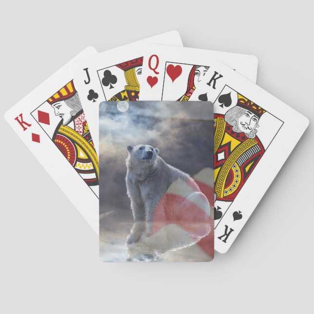 Alaska Polar Bear American Flagga Casinokort (Baksidan)