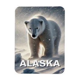 Alaska Polar Bear Snowstorm Magnet