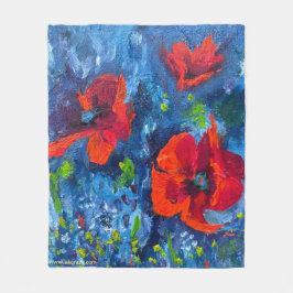 Alaska Poppies fleece filt