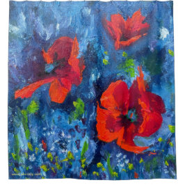 Alaska poppies Shower Curtain