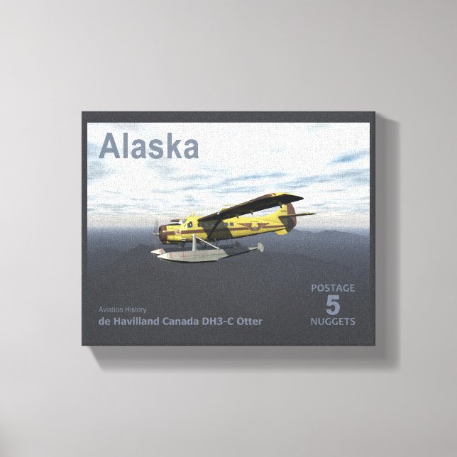 Alaska Postage - de Havilland DH3-C Otter Canvastryck (Framsida)