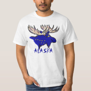 Alaska pride elk statlig flagga anpassade value T Tröja