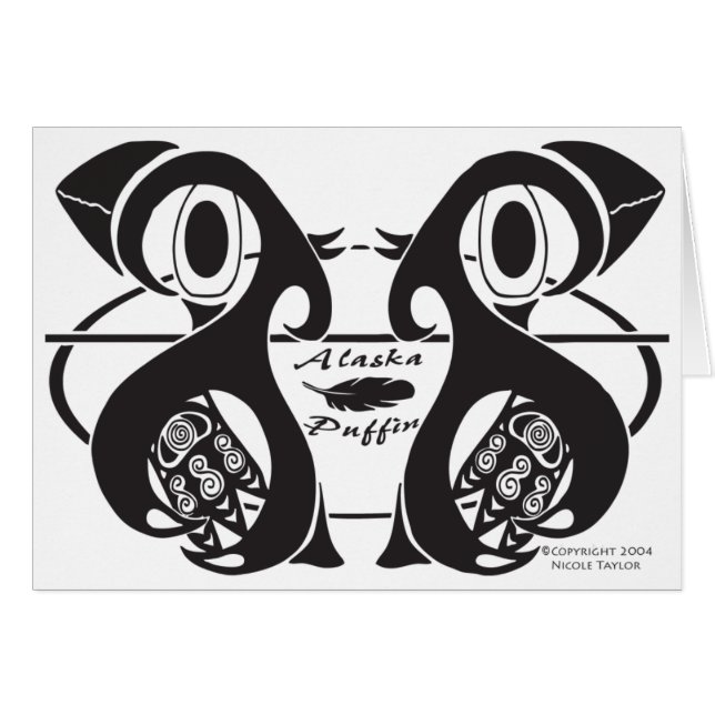 Alaska Puffin Hälsningskort (Framsidan Horizontal)