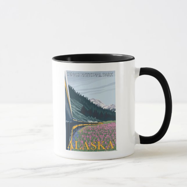 Alaska Railroad Scene - Denali Nat'l Park, Alask Mugg (Höger)