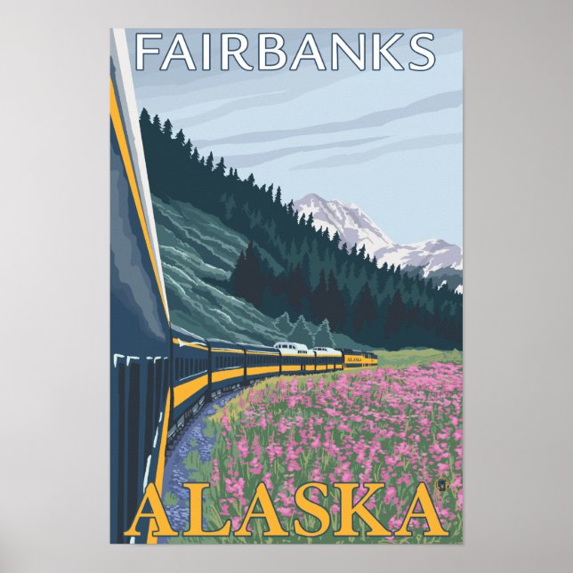 Alaska Railroad Scene - Fairbanks, Alaska Poster (Framsidan)