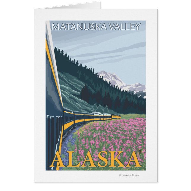 Alaska Railroad Scene - Matanuska Valley, Alaska Hälsningskort (Framsidan)