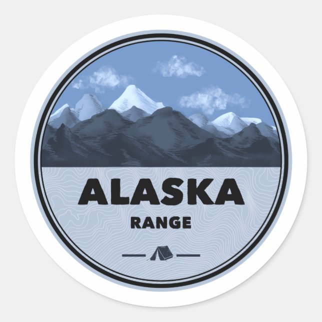 Alaska Range Camping Runt Klistermärke (Framsida)
