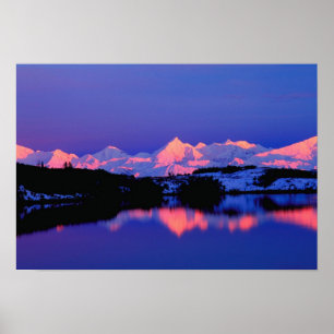 Alaska Range ligger intill Mt. Denali. Poster
