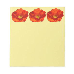Alaska Red Poppy Colorful Flower Anteckningsblock