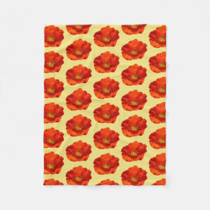 Alaska Red Poppy Colorful Flower Fleecefilt