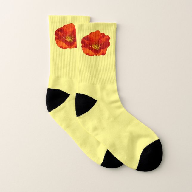 Alaska Red Poppy Colorful Flower Strumpor (Par)