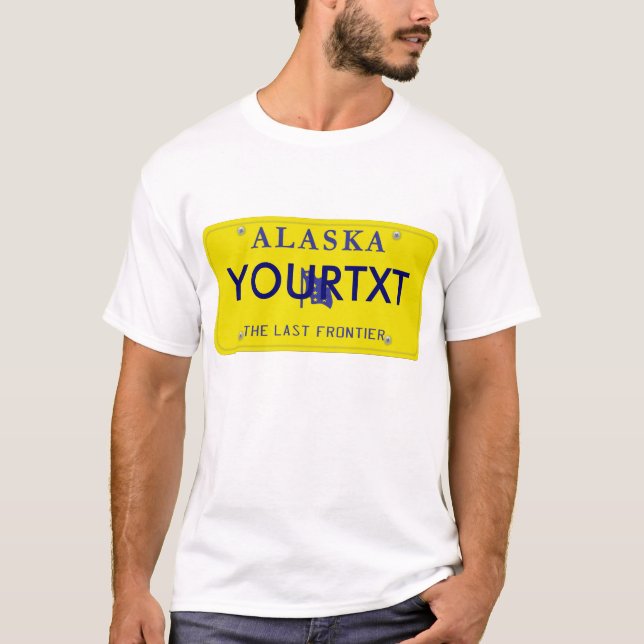 Alaska registreringsskylt tee shirt (Framsida)