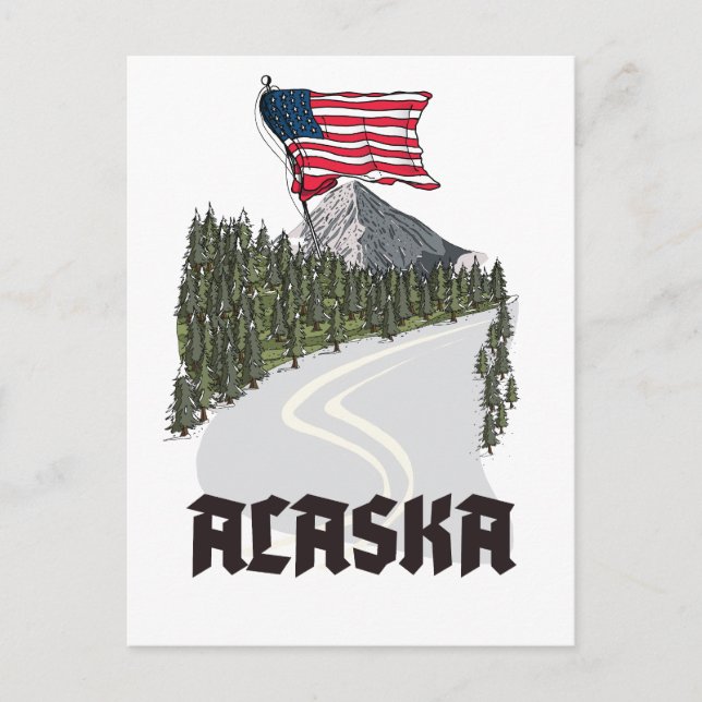 Alaska Resemålning Affisch Vykort (Framsida)