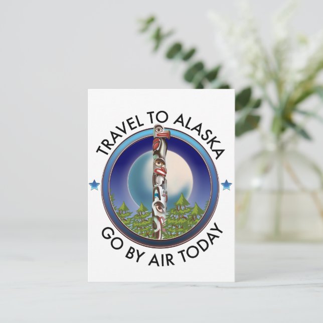 Alaska reslogotyp inbjudan vykort (Stående Fram)