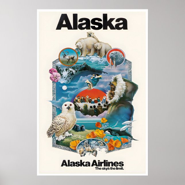 Alaska Resor Affisch Alaskansk Konsttryck (Framsidan)
