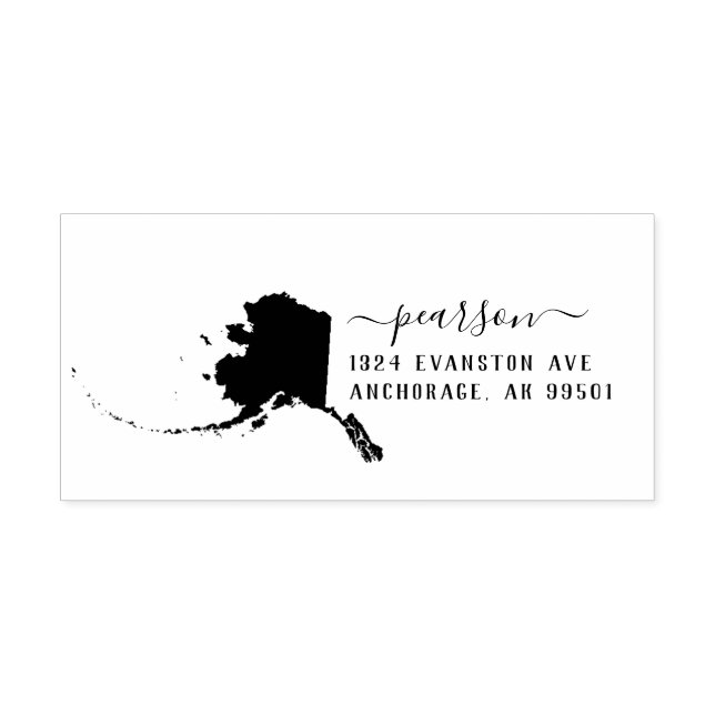 Alaska Returadress Frimärke Self-Inking Självfärgande Stämpel (Design)
