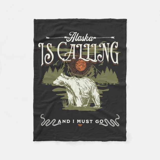 Alaska ringer och jag måste åka till Fleece Blanke (Framsidan)