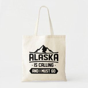Alaska ringer och jag måste gå. tygkasse