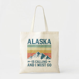Alaska ringer och jag måste gå. tygkasse