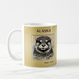 Alaska River Otter Porträtt Coffee Mugg-Tan Kaffemugg