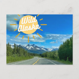Alaska Road Resa Mountain Photography Postcard Vykort