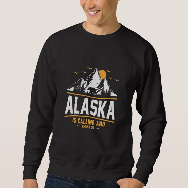 Alaska ropar och jag måste åka  3 lång ärmad tröja (Framsida)