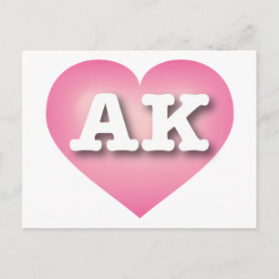 Alaska Rosa Fade Heart - I kärlek AK Vykort