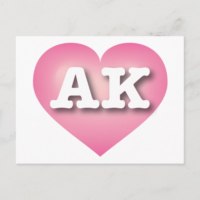 Alaska Rosa Fade Heart - I kärlek AK Vykort (Framsida)