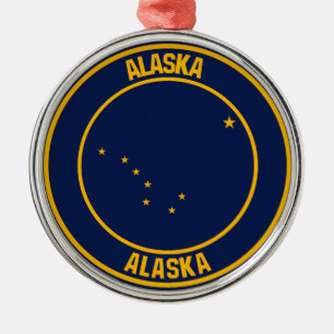 Alaska Round Emblem Julgransprydnad Metall