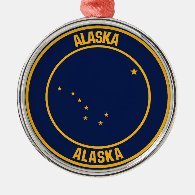 Alaska Round Emblem Julgransprydnad Metall (Framsidan)