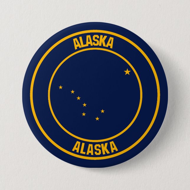 Alaska Round Emblem Knapp (Framsida)