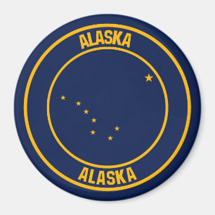 Alaska Round Emblem Magnet