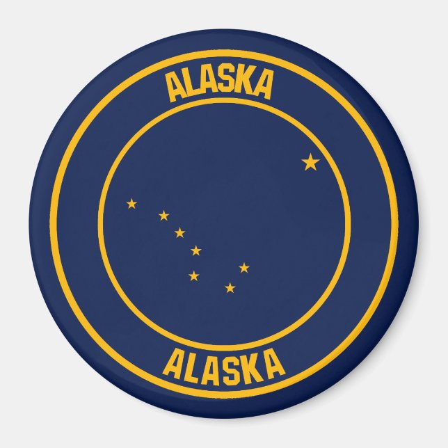 Alaska Round Emblem Magnet (Framsidan)
