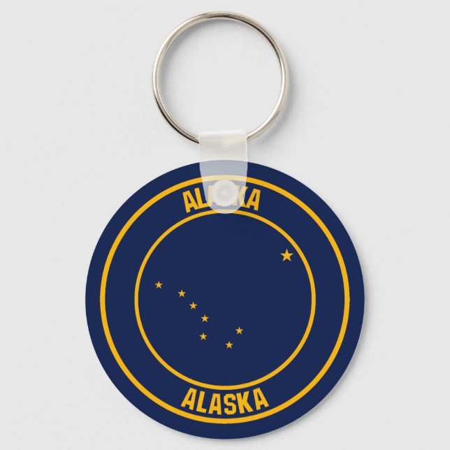 Alaska Round Emblem Nyckelring (Framsida)