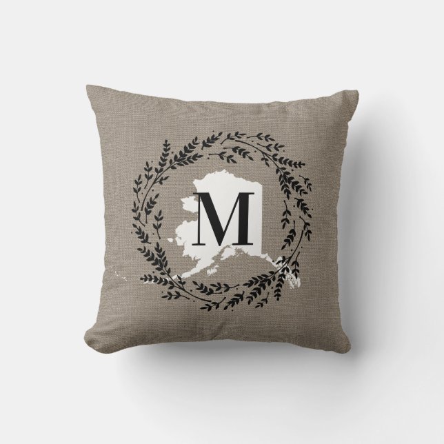 Alaska Rustic WAN Monogram Dekorativ kudde (Framsida)