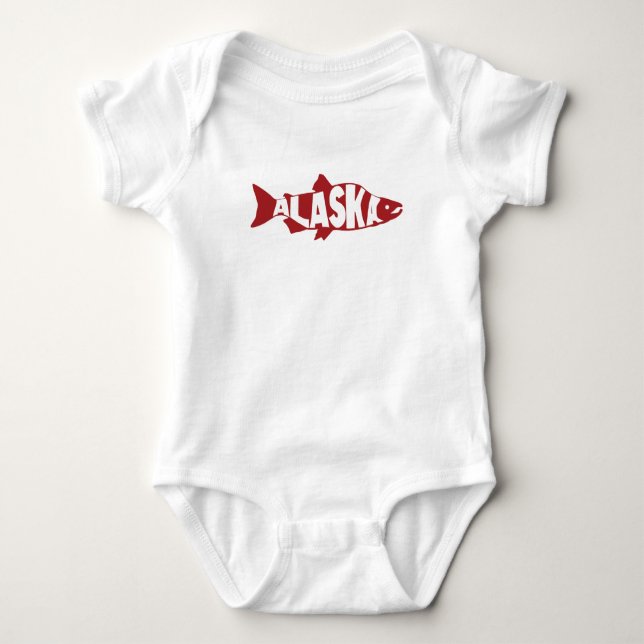 Alaska Salmon Baby Bodykostym T Shirt (Framsida)