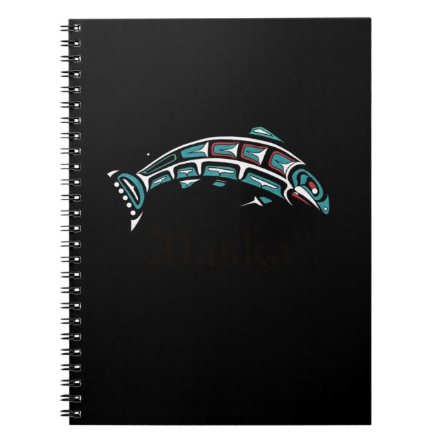 Alaska Salmon Fishing Native American Ingenus Anteckningsbok (Framsidan)