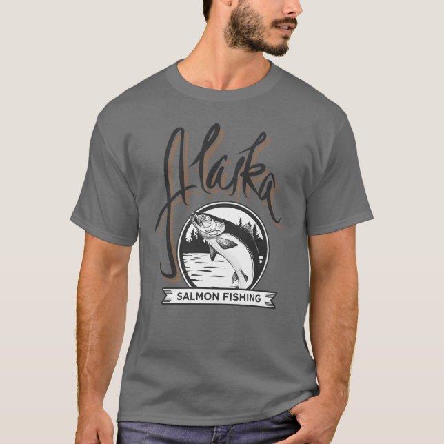 Alaska Salmon Fishing T Shirt (Framsida)