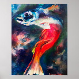 Alaska Salmon Metamorfosis Matte Poster